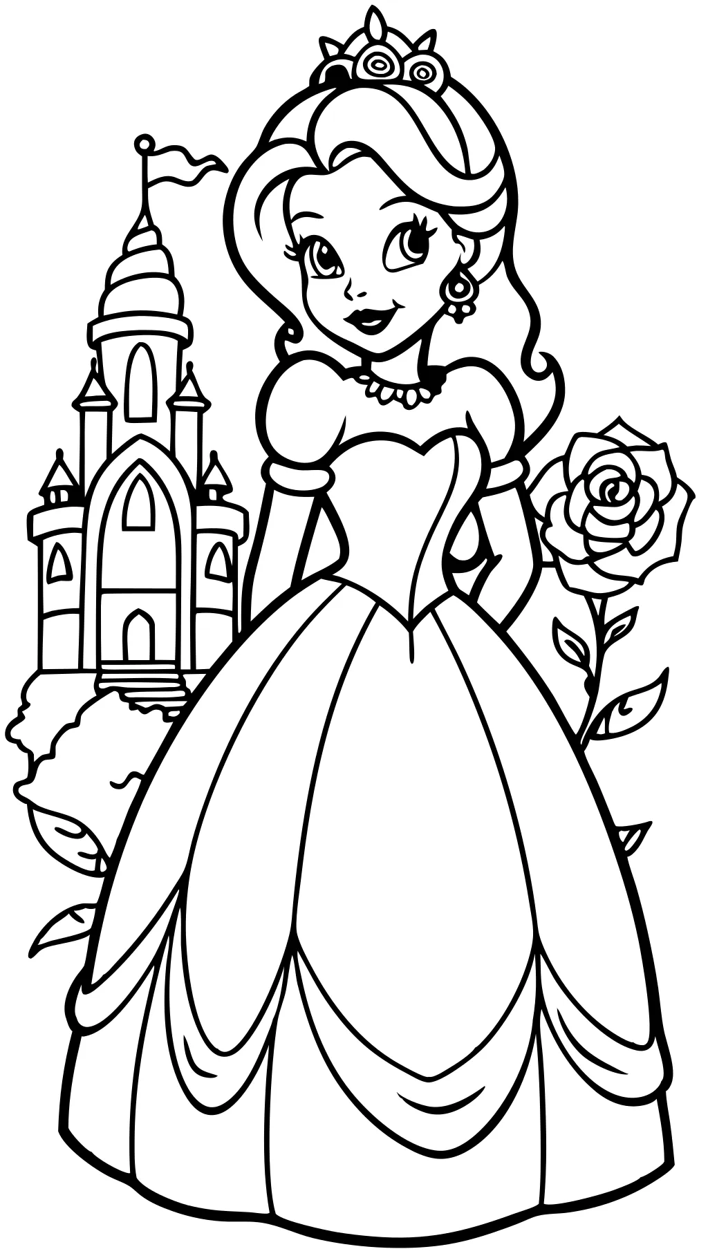 Página para colorear de la princesa Belle